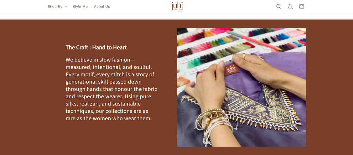 Juhi Choksi craftsmanship section